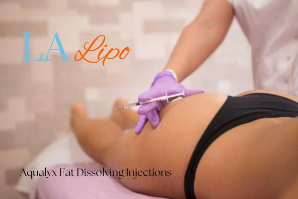 Woman having fat dissolving injections Greater London (Merton) on thighs