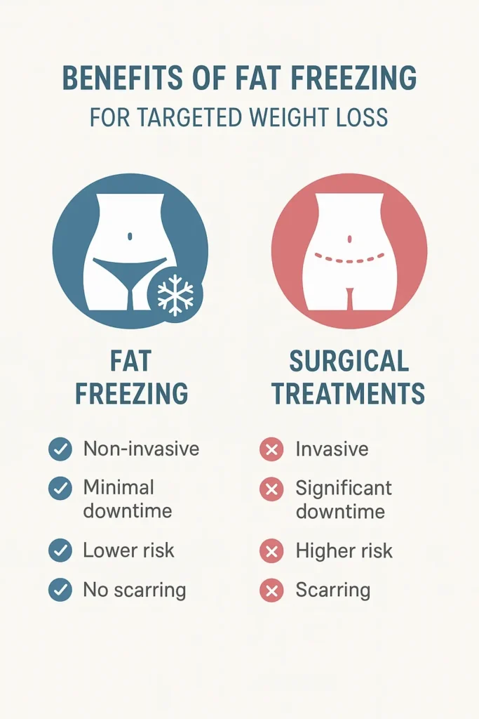 graphic showing the benefits of fat freezing Greater London (Merton)