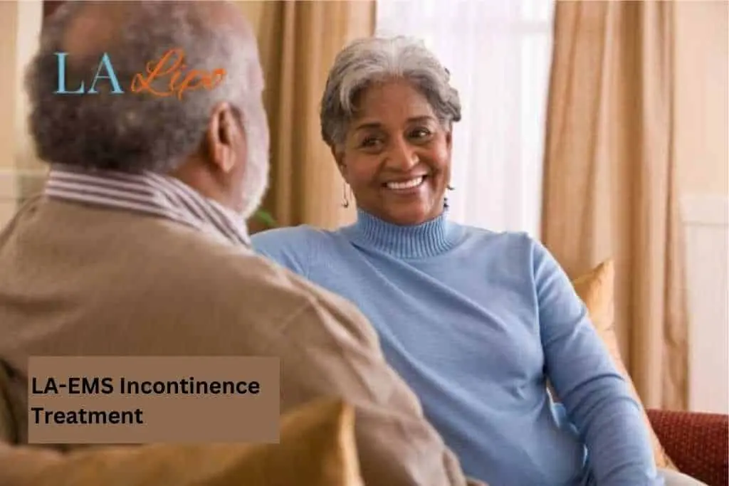 Couple sat smiling at each other - LA-EMS treatment Greater London (Merton)