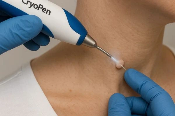 Person receiving Cryotherapy skin tag removal Greater London (Merton)